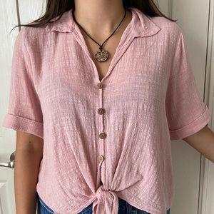 Pink Linen Top